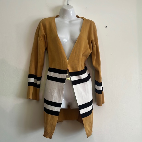Knit mustard duster /cardigan/ jacket - Picture 1 of 12
